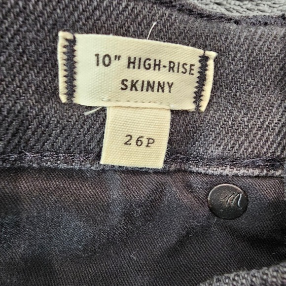 Madewell High Rise Skinny Jeans Charcoal Wash Size 26P - Picture 4 of 7